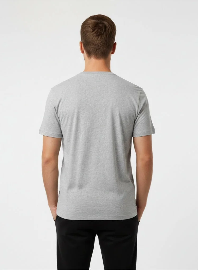 لعب البولو تيشيرت رجالي مطبوع - رمادي